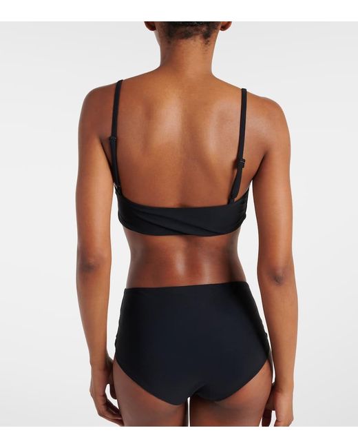 Top bikini a fascia Ruched Prong di Christopher Esber in Black