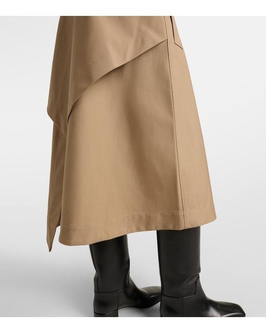 Rohe Natural Asymmetric Cotton Canvas Midi Skirt