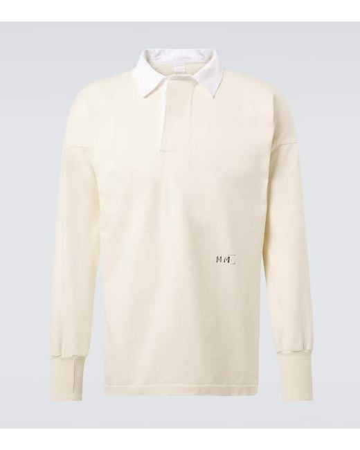 Maison Margiela White Logo Cotton Jersey Polo Shirt for men