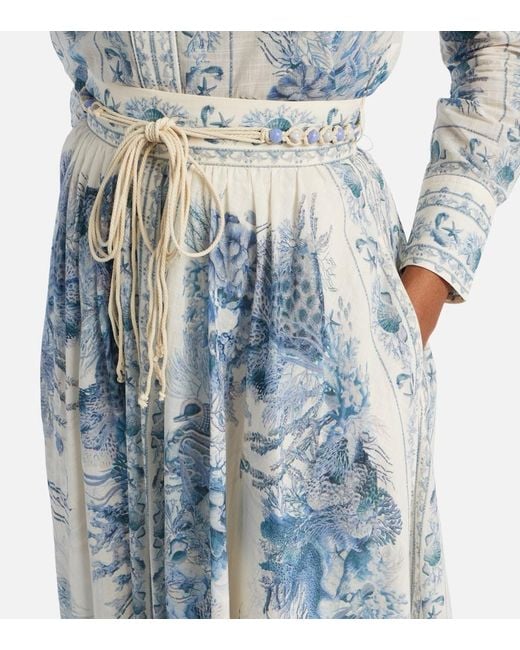 Zimmermann Blue Wanderlust Cotton Maxi Skirt