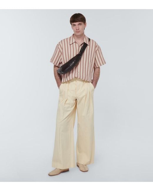 Commas Pink Striped Cotton And Linen Shirt for men