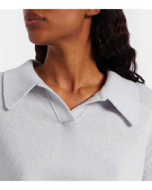 Khaite White Leni Wool And Cashmere Top