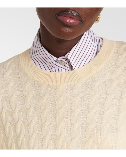 Jardin Des Orangers Natural Cable-Knit Wool And Cashmere Sweater