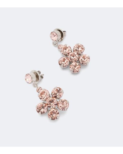 Simone Rocha White Ohrhaenger Mit Kristallen