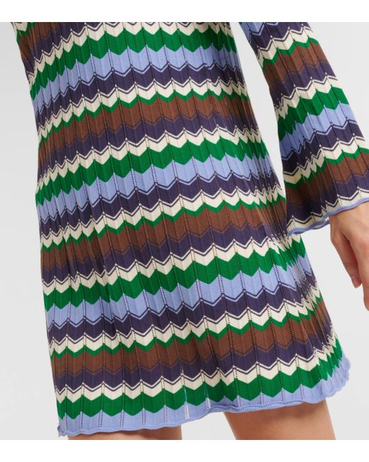 Rixo Multicolor Mylene Chevron Cotton Minidress