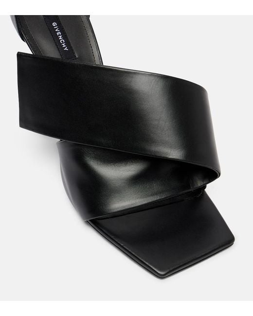 Givenchy Black Sandalen Sliced Square 95 Aus Leder