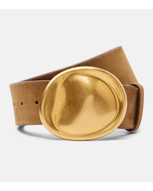 Khaite Natural Keefe Suede Belt