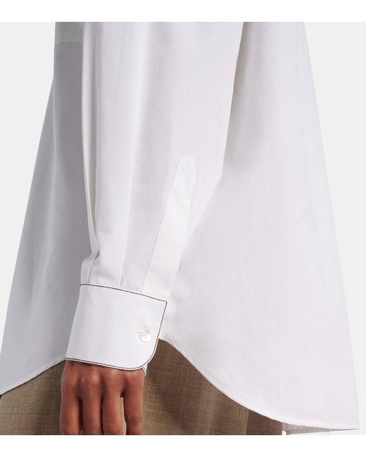 The Row White Ashlin Cotton Poplin Shirt