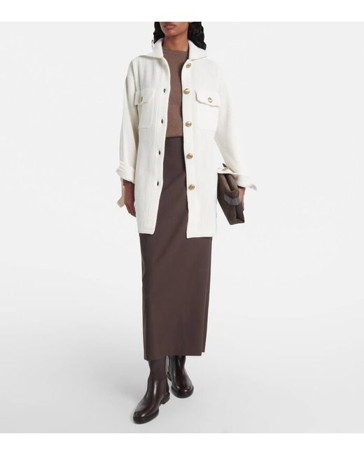 Brunello Cucinelli Natural Belted Wool, Cashmere, And Silk Cardigan