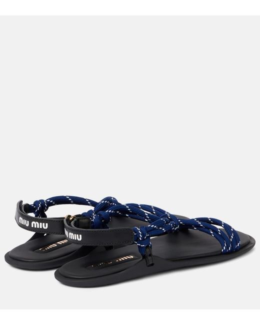 Miu Miu Blue Sandalen Riviere Mit Leder