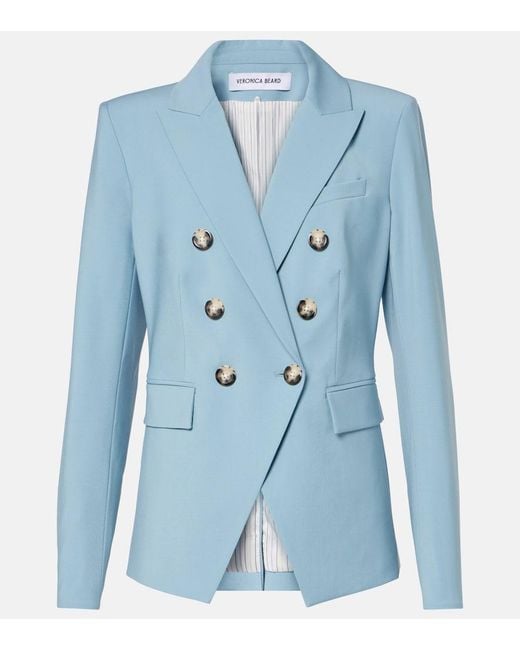 Veronica Beard Blue Miller Wool-Blend Blazer