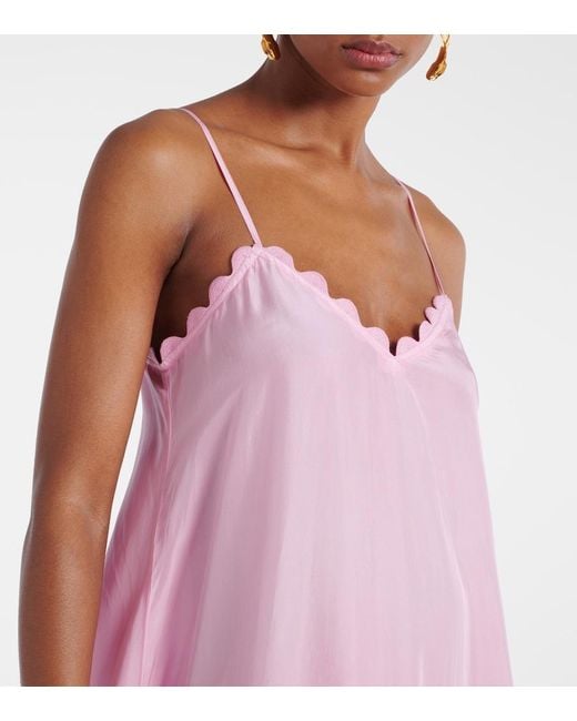 Juliet Dunn Red Ombre Silk Midi Dress