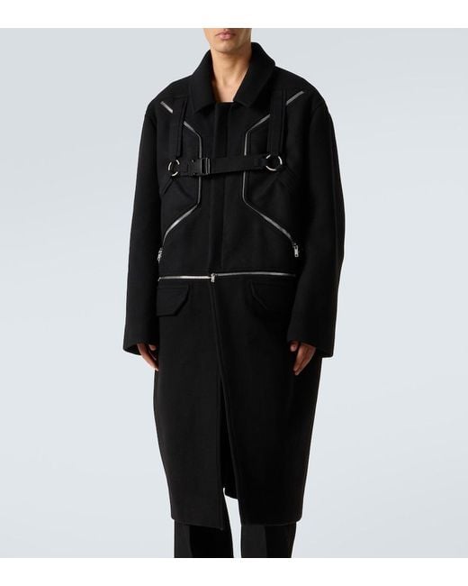 Rick Owens Black Virgin Wool Coat for men