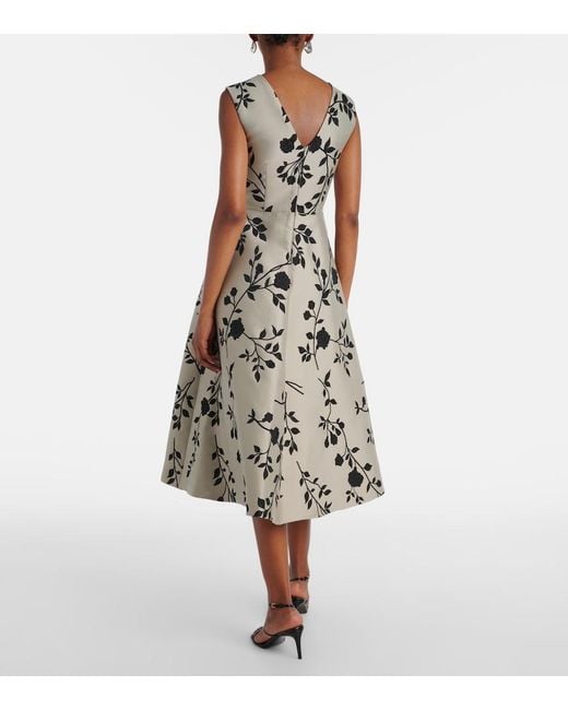 Max Mara Natural Clea Floral Midi Dress