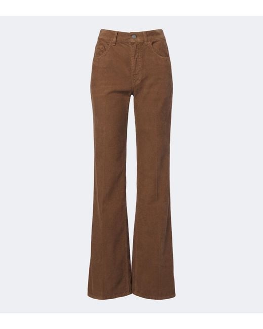 Saint Laurent Brown Cotton Corduroy Flared Pants