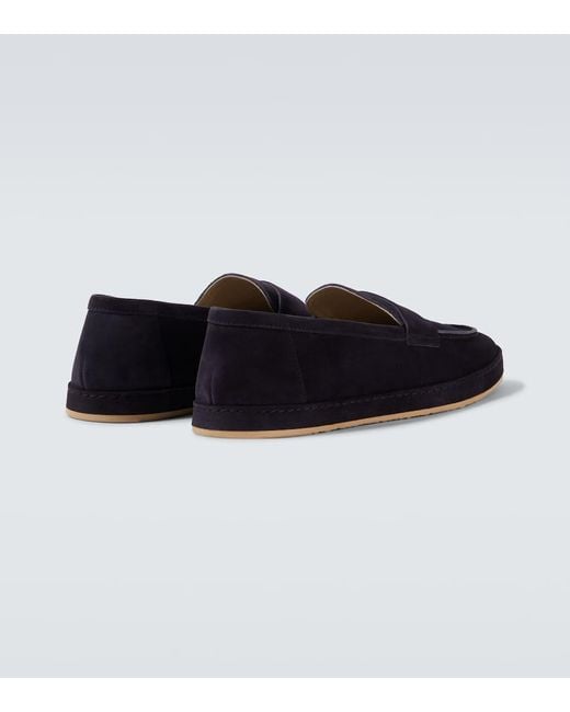 Brunello Cucinelli Loafers Aus Veloursleder in Black für Herren