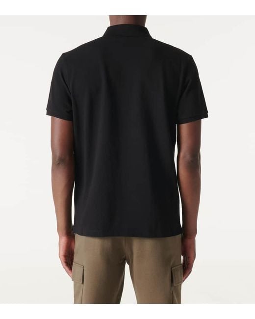 Moncler Polohemd aus Baumwoll-Piqué mit Logoapplikation und Ripsband in Black für Herren