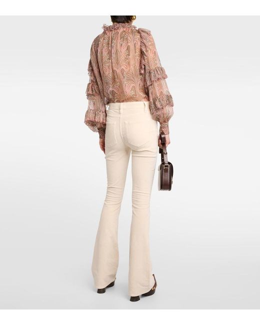 FRAME Natural Le High Flare Velveteen Velvet Flared Jeans