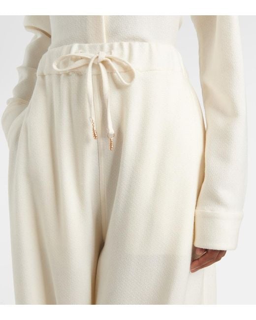 Gabriela Hearst White Gelos Wool And Silk Jacquard Palazzo Pants