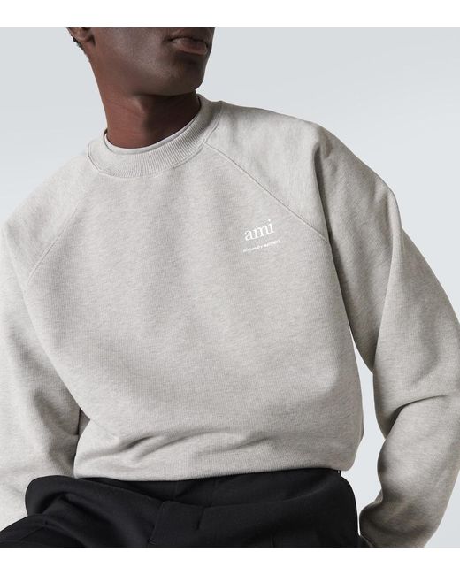 AMI Sweatshirt aus Baumwolle in Gray für Herren