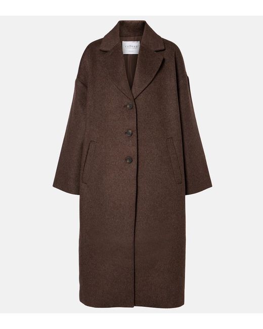 Velvet Brown Mantel Lafayette Aus Einem Wollgemisch