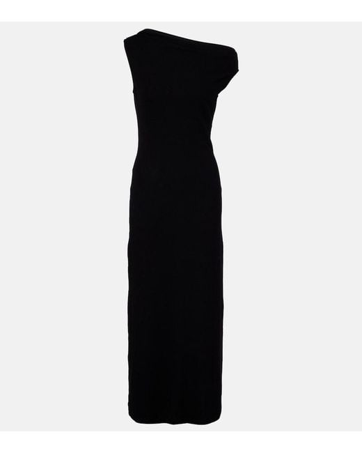 Leset Black Lauren Off-Shoulder Jersey Maxi Dress