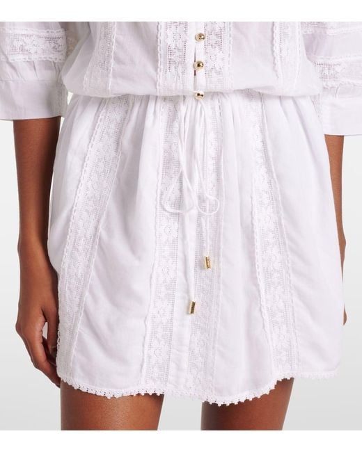 Melissa Odabash White Minikleid Rita Aus Baumwolle Mit Spitze