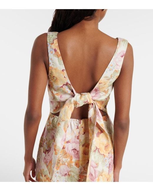 Faithfull The Brand Multicolor Sofia Floral Linen Minidress