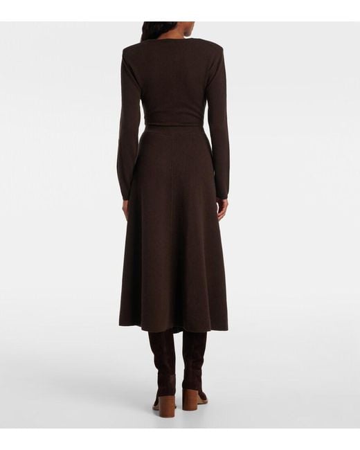 Jardin Des Orangers Brown Wool And Cashmere Midi Skirt