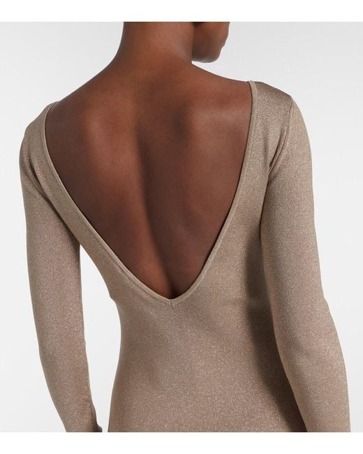 Max Mara Natural Bracco Pen-Back Maxi Dress