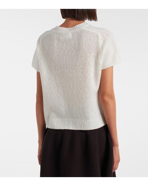 Lisa Yang White Siona Cashmere And Silk Sweater