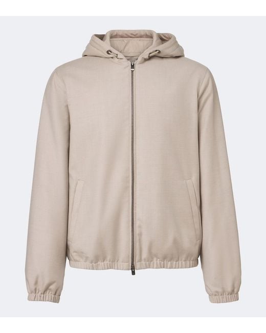 Agnona Natural Hooded Wool Jacket for men