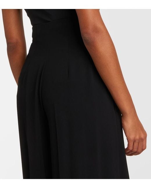 Max Mara Black Elegante Cady Wide-Leg Pants