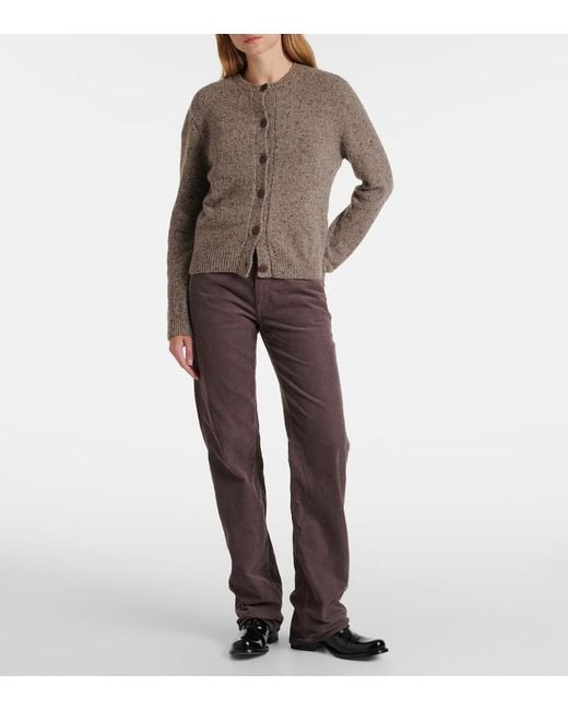 The Row Brown Carlyl Mid-Rise Corduroy Straight Pants