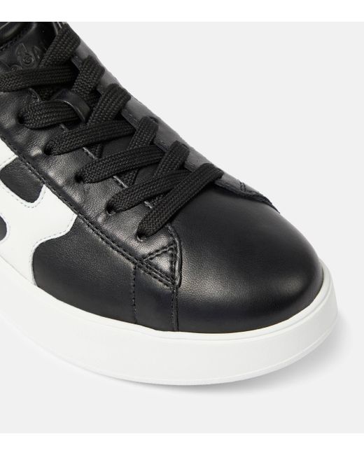Hogan Black Rebel Leather Platform Sneakers