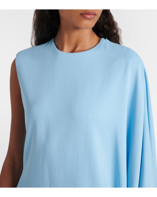 Alaïa Blue Asymmetric Draped Minidress