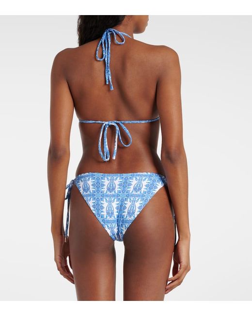 Melissa Odabash Blue Cancun Printed Bikini Bottoms