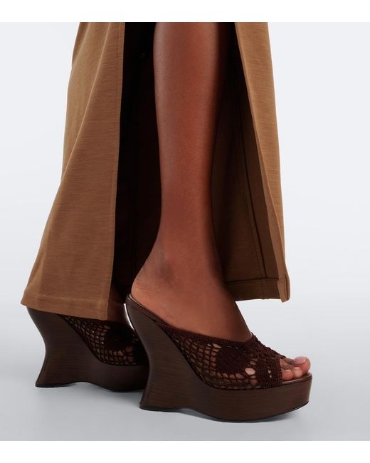 Magda Butrym Black Crochet Wedge Mules