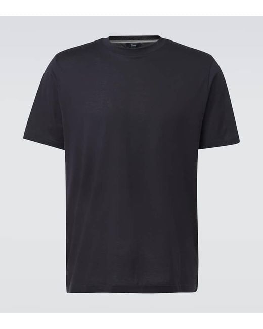 Herno Black Cotton Jersey T-Shirt for men