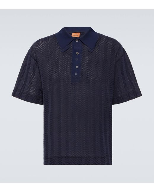 Missoni Blue Cotton-blend Polo Shirt for men