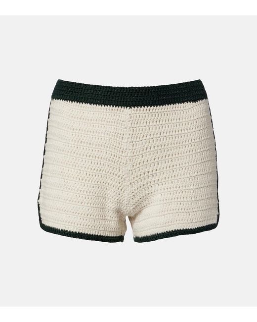 The Upside White Molokai Crochet Cotton Shorts