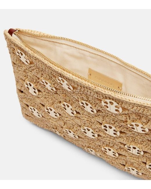 Rabanne Metallic Embellished Raffia Clutch