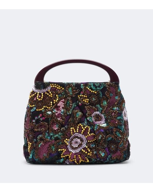 Dries Van Noten Black Small Sequined Top-Handle Bag
