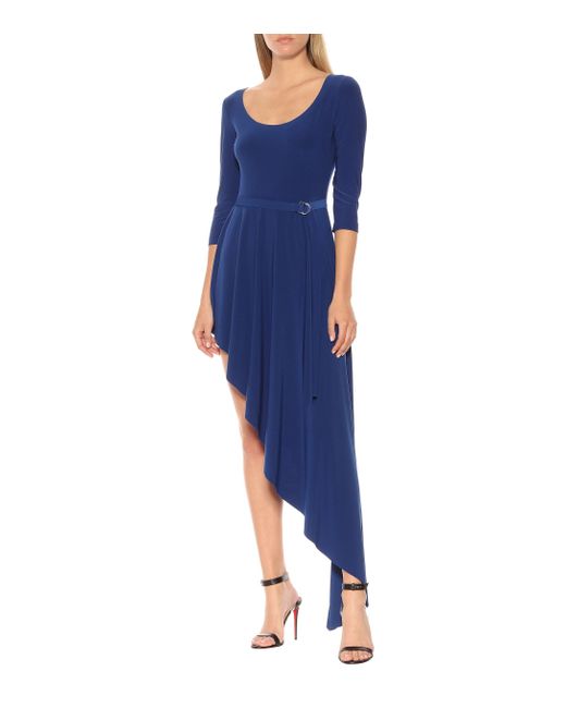 Norma Kamali Reversible Stretch Jersey Dress in Berry Blue (Blue ...