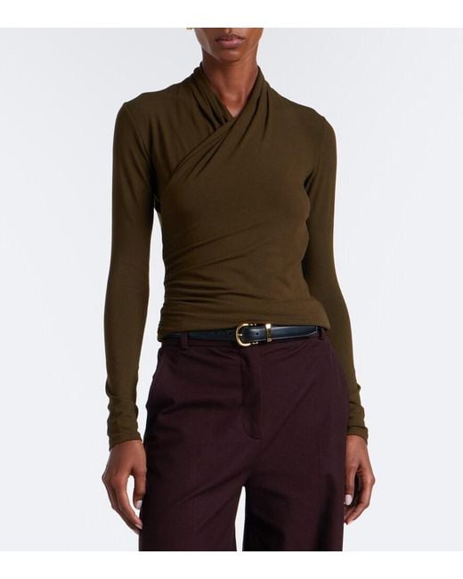 Vince Green Fixed Jersey Wrap Top