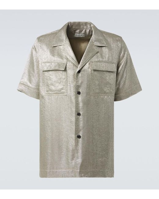 Dries Van Noten Gray Pleated Shirt for men