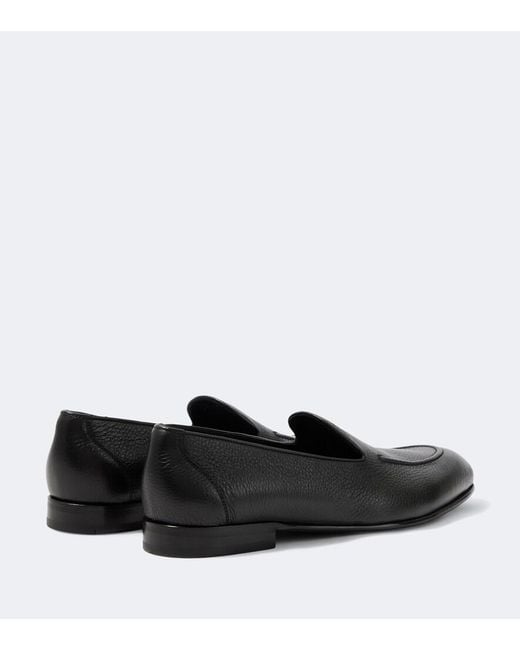 Brioni Black Appia Leather Loafers for men
