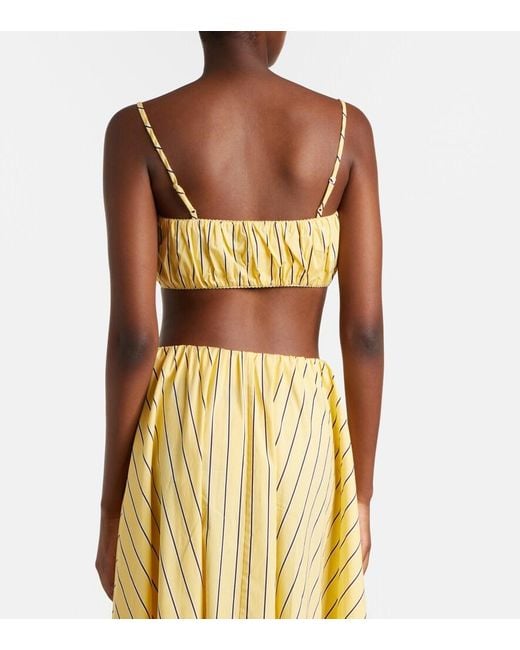 Staud Metallic Fiore Striped Cotton Crop Top