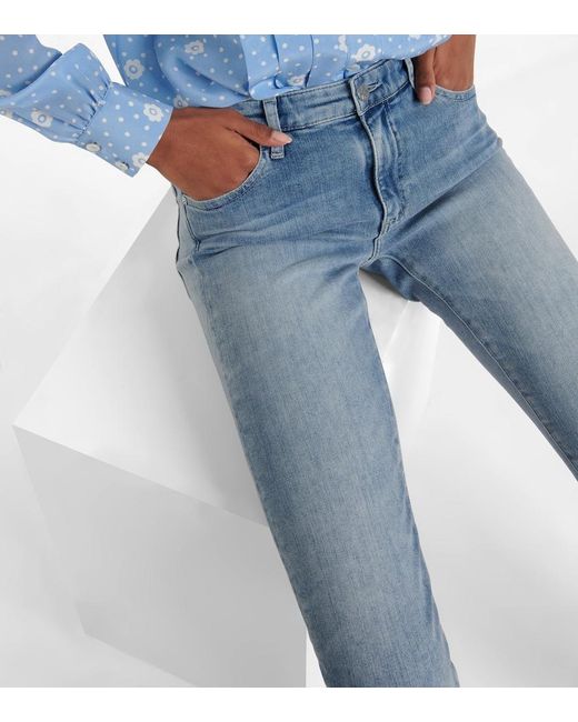 AG Jeans Blue Prima Crop Mid-rise Skinny Jeans