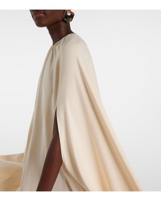Tom Ford Natural Asymmetric Silk-Blend Cady Kaftan